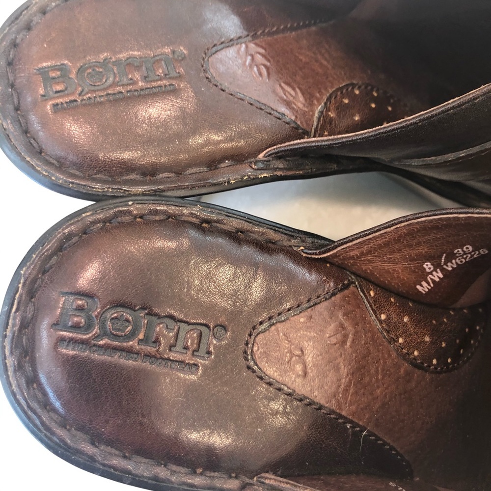 Born clogs brown leather slides Sz 8 - Picture 5 of 15
